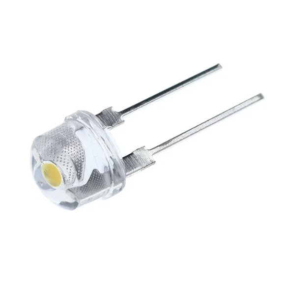 Diodes électroluminescentes transparentes, chapeau de paille, LED, blanc, rouge, bleu, vert, jaune, perles de lumière super lumineuses, 0.5-3.0 V, F8, 8mm, 3.2 W