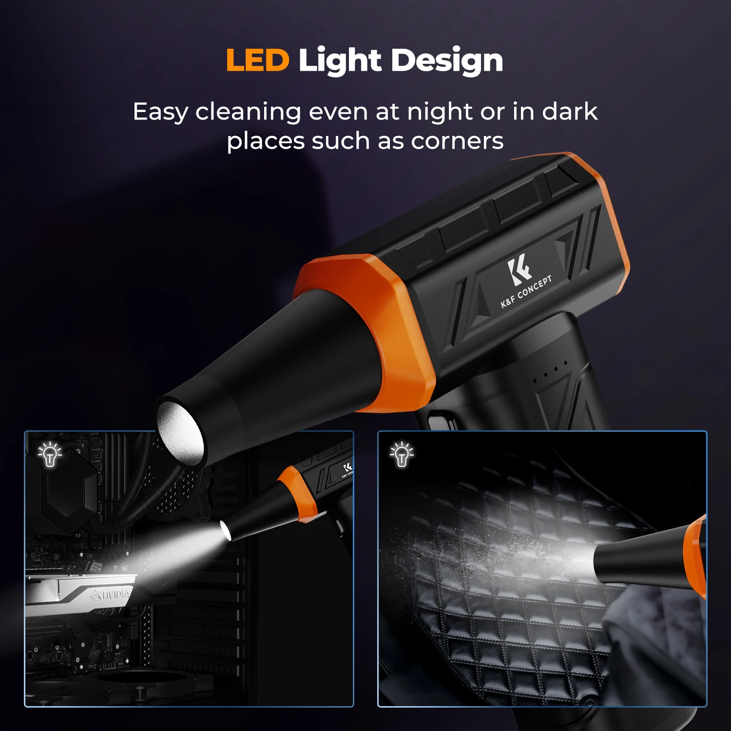 Plumero de aire eléctrico de 150000RPM y 8000mAh, soplador de aire comprimido sin escobillas de 3 engranajes para ordenador, PC, teclado portátil, limpiador de polvo para cámara