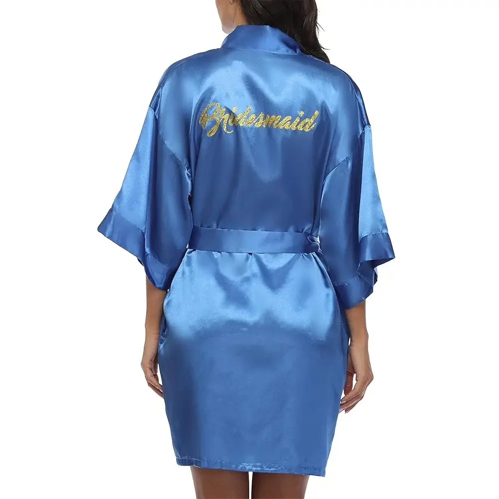 

Women Bridal Robe for Bride and Bridesmaid Getting Ready Wedding Party Bathrobe