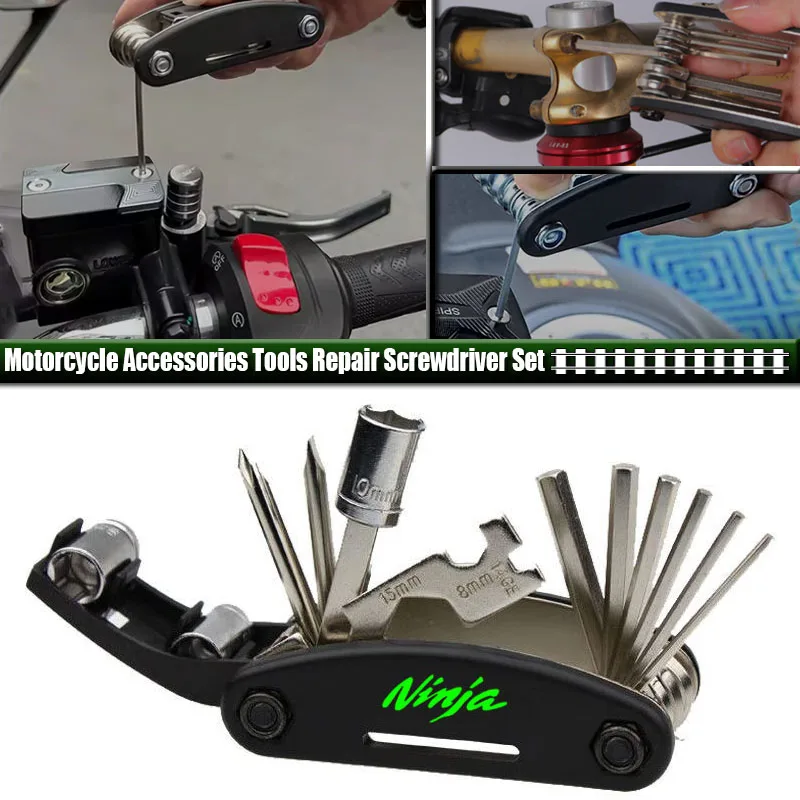 Kit de tournevis de réparation pour moto, compatible avec Ninja 400 650 500 300 250 250R ZX12R ZX14R ZX10R ZX6R 1000 SX H2 ZX7R ZX4R R