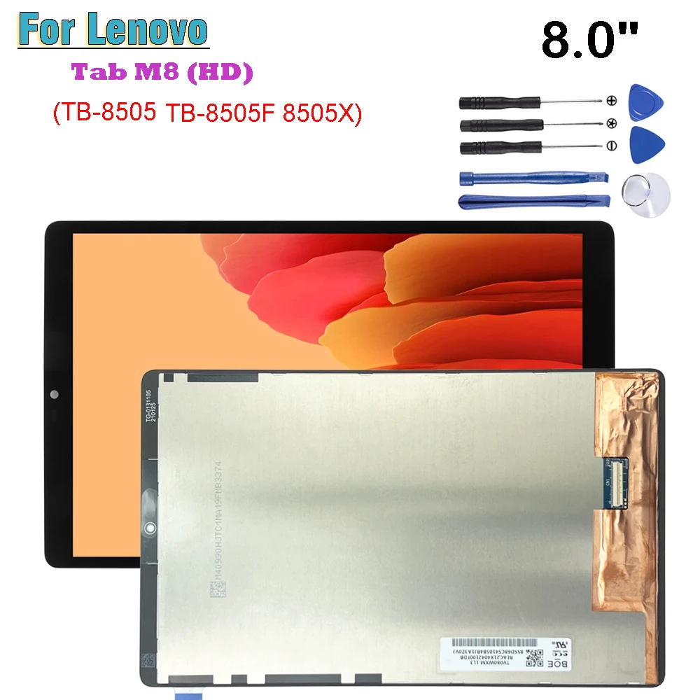 

8.0" AAA+ For Lenovo Tab M8 PRC ROW TB-8505 TB-8505F TB-8505N TB-8505X LCD Display Touch Screen Digitizer Glass Assembly