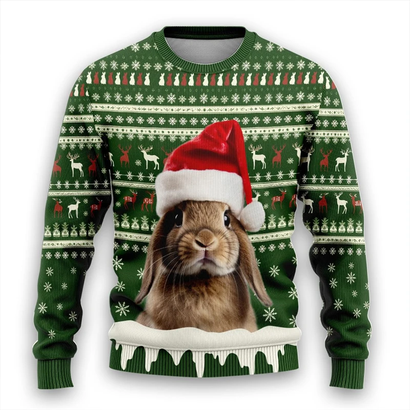 

Hilarious Donkey Duck Graphic Sweatshirts Harajuku Fashion Women Ugly Christmas Sweater Cute Rabbit Goat Pullovers Kid Tracksuit