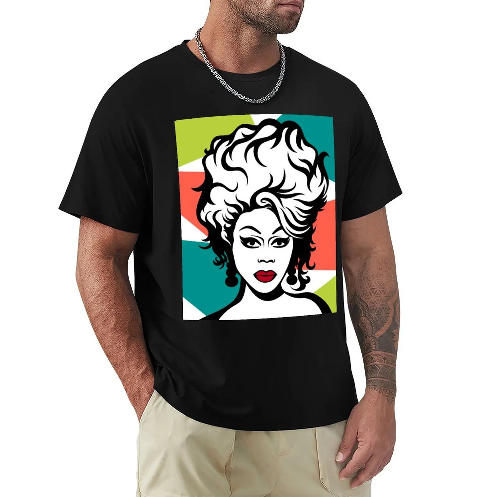 RuPaul Pop Art T-Shirt Utility Casual Work T-Shirt