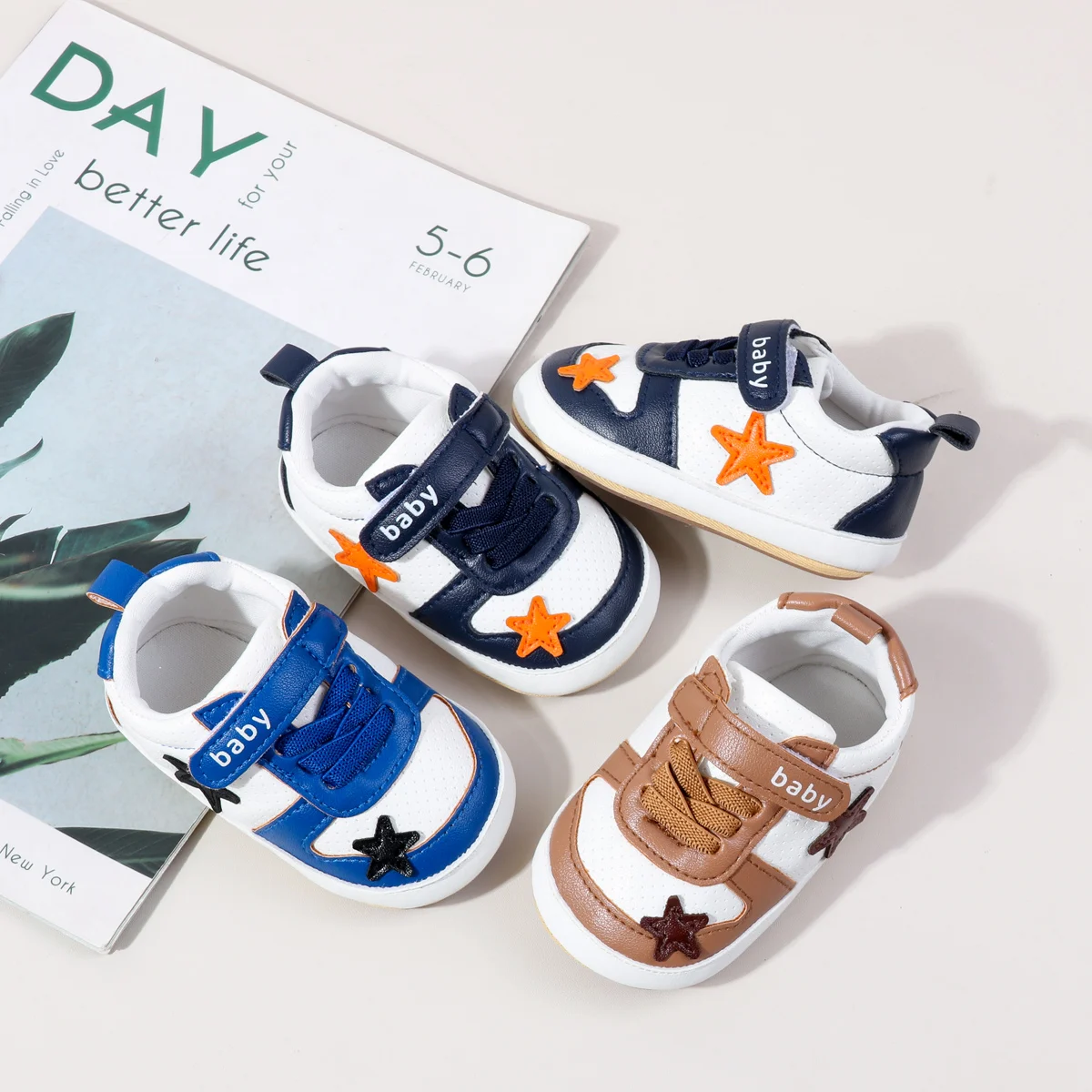 Hot Selling Newborn Baby Boys And Girls First Walking Causal Shoes Outdoor Anti Slip TPR Soles For Baby Unisex Toddler Shoes