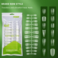 120pcs Ultrathin Short Almond Nail Tips Almond Half Matte No File False Full Cover Nails Water Droplets Acrylic Gelly Tips Press