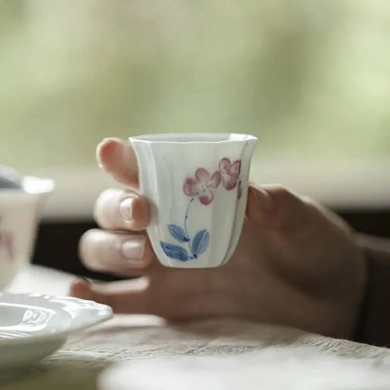  Valley Tea Cup Kung Fu Teacup Household Ceramic Tasting Cup Melon Rib Tea Single Cup Керамическая Чашка