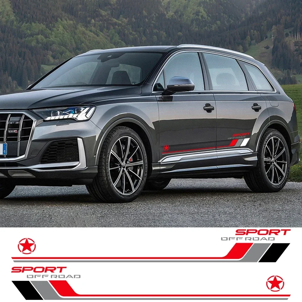 Car Side Door Graphics Sticker Trims Sport Off Road Decals Exterior Accessories For Audi Q7 4M 4L 2020 2007 2018 2016 2017 2021