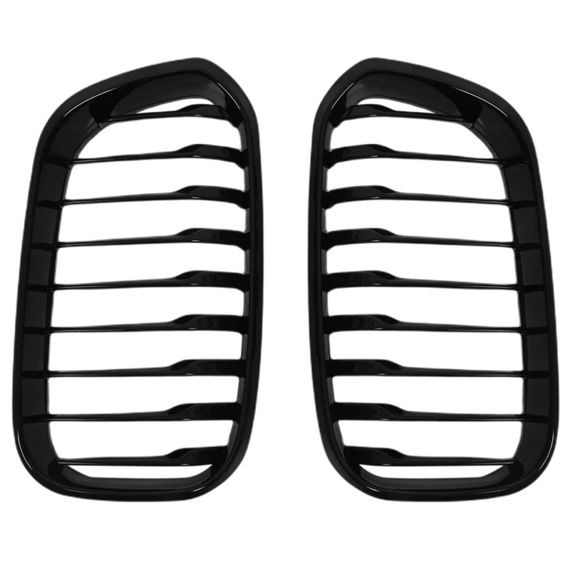 Front Hood Grille/Grilles Single Slat Kidney Grille Frame High Gloss Black Fence Grille Compatible for BMW F20 LCI 1-Series 2015