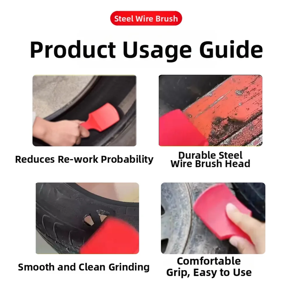 

Щетка для удаления резины с шин, проволочная щетка для обслуживания шин, сверхмощный инструмент для чистки шин, щетка для чистки шин с изогнутой щетиной