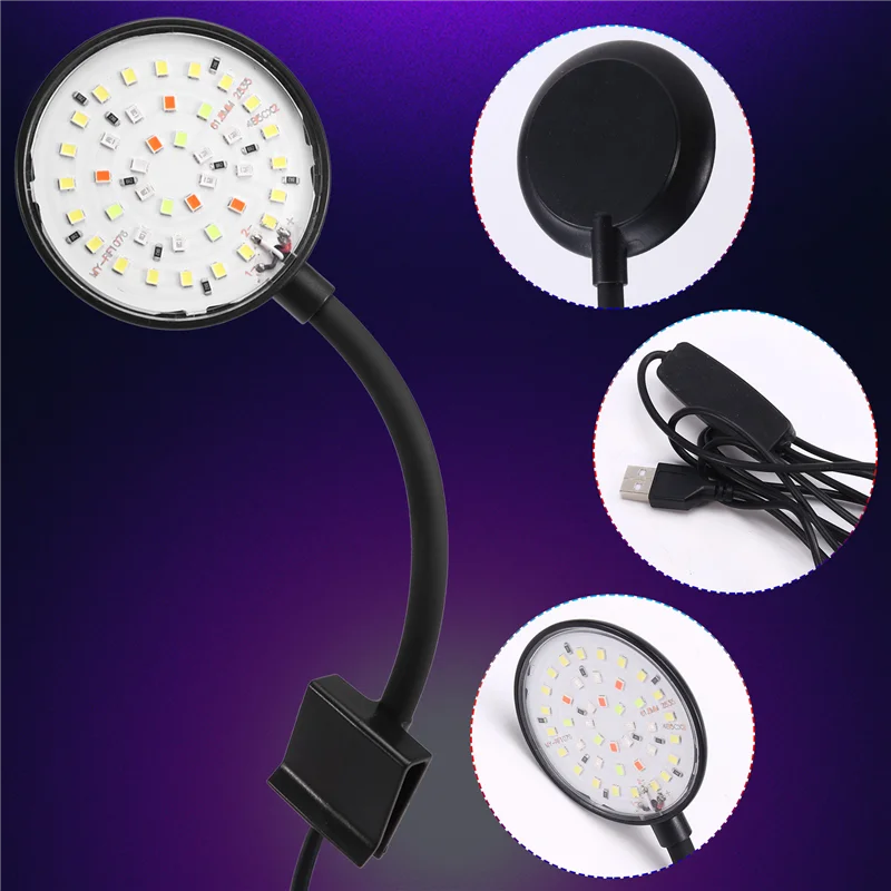 VEHO-USB Small Fish Tank Light Variable Color Dimming Clip Light Led Light Aquarium Light Water Grass Light Fish Tank Light