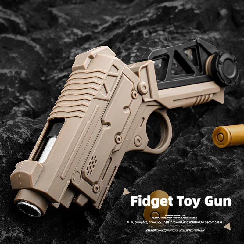 Multi Playability Ratchet Flip Antistress Toy Gun Ejection Shell Stress Relief Fidget Spinner Fidgeting Toys Adult Pistol