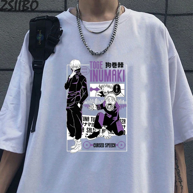 

Men's popular Japanese anime Inumaki Toge character short-sleeved T-shirt, 100% pure cotton casual streetwear top