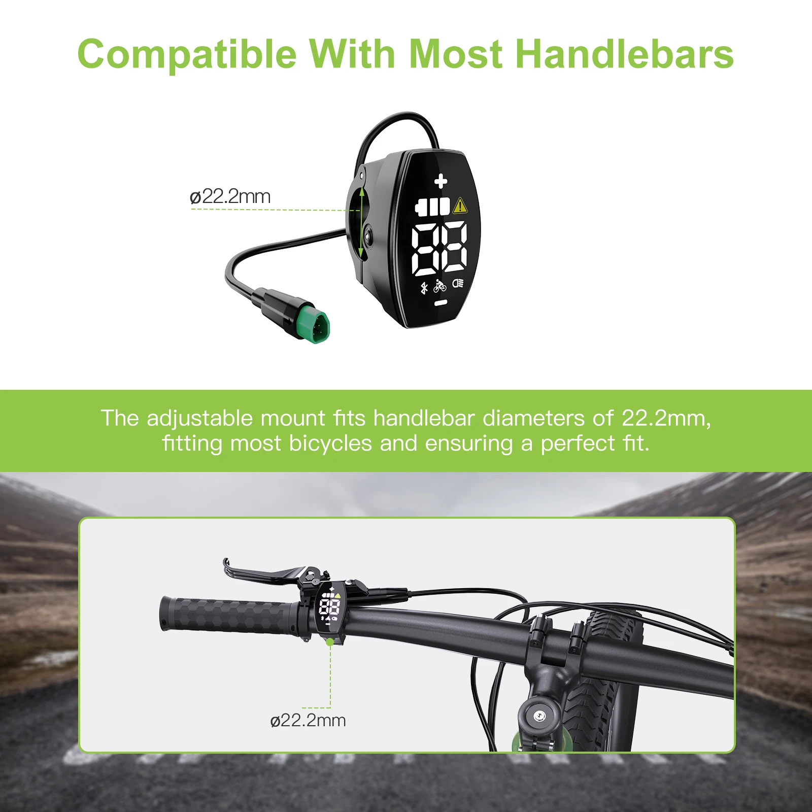 E-Bike VD03 Display HD LED-Bildschirm Motoranzeige CAN-Protokoll für BAFANG Mittelmotor-Teile mit 5-Pin Dreieckstecker – Detail 6