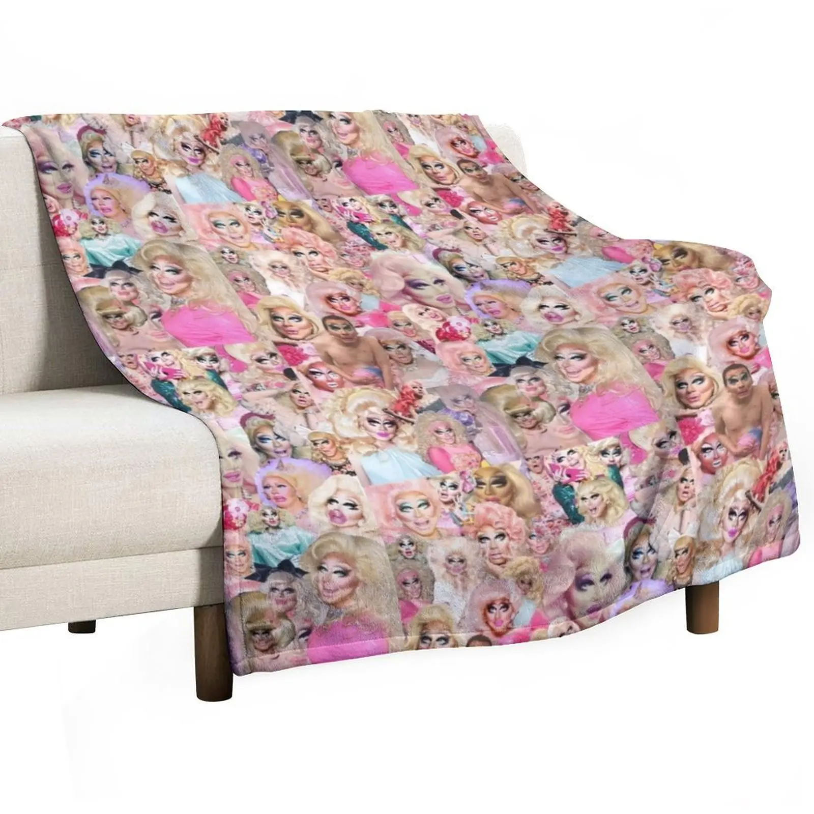 

Trixie Mattel Collage Throw Blanket Soft Solid Color Blanket for Couch Bed