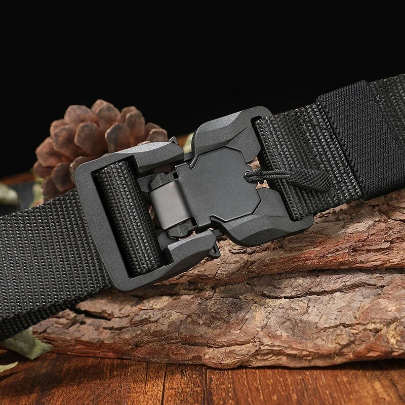 El nuevo cinturón con hebilla de 125cm para hombre, cinturón de nailon trenzado, ligero, transpirable, para ir al trabajo diario, cinturones de moda para hombre