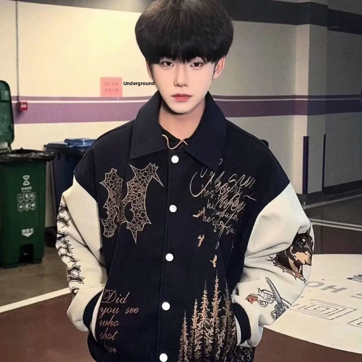 

Loose Men's Jaet 2024 Spring Autumn Sli Streetwear High Street Trendy Harajuku Korean Sle Casual Outerwear Coat