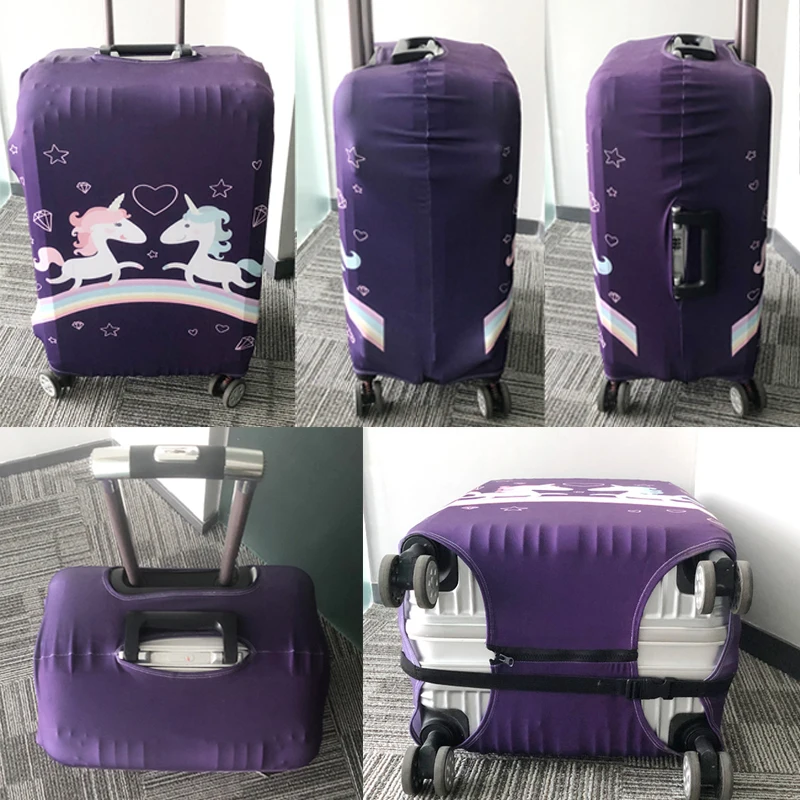 18-32 Inch Unicorn with Flower Print Luggage Cover Fantasy Unicorn Suitcase Protective Covers Luggage Case Travel Accessories