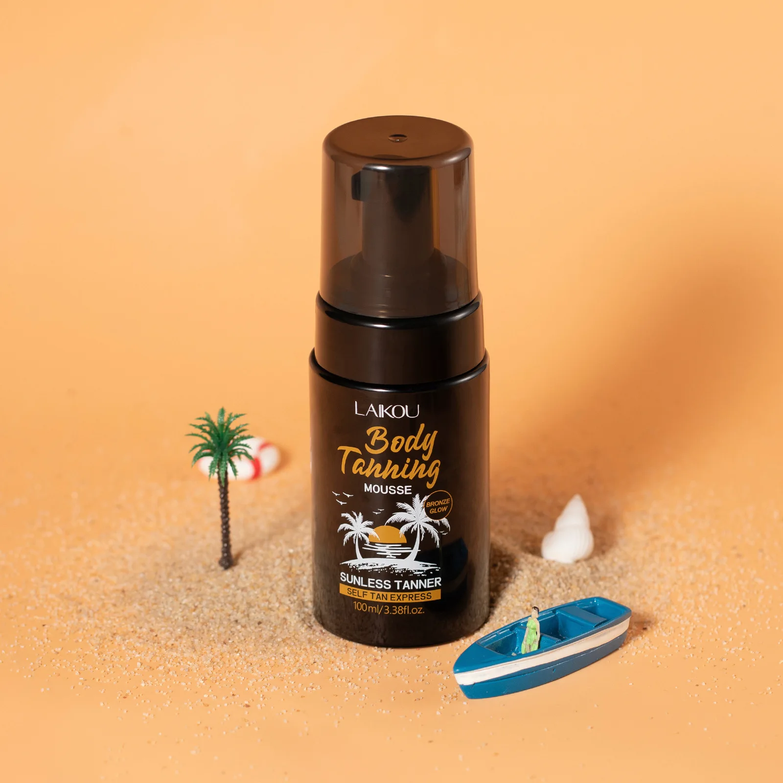LAIKOU Tanning Mousse for Sunbathing, Sunless Self Tanner Accelerator for Beach Outdoor, Natural Glow Bronze Skin Non-greasy
