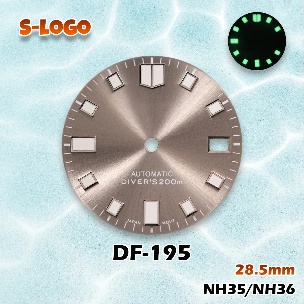 قرص Sunburst متعدد الاستخدامات للغواص 28.5 ملم لـ NH35/NH36 | 3C مضيئة، شعار S | إكسسوارات تعديل الساعات الرجالية #2