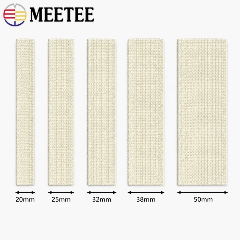 15Meters 20-50mm Polypropylene Webbing Strap 1.1mm Thick Shoulder Bag Making Replacement Sewing Tape