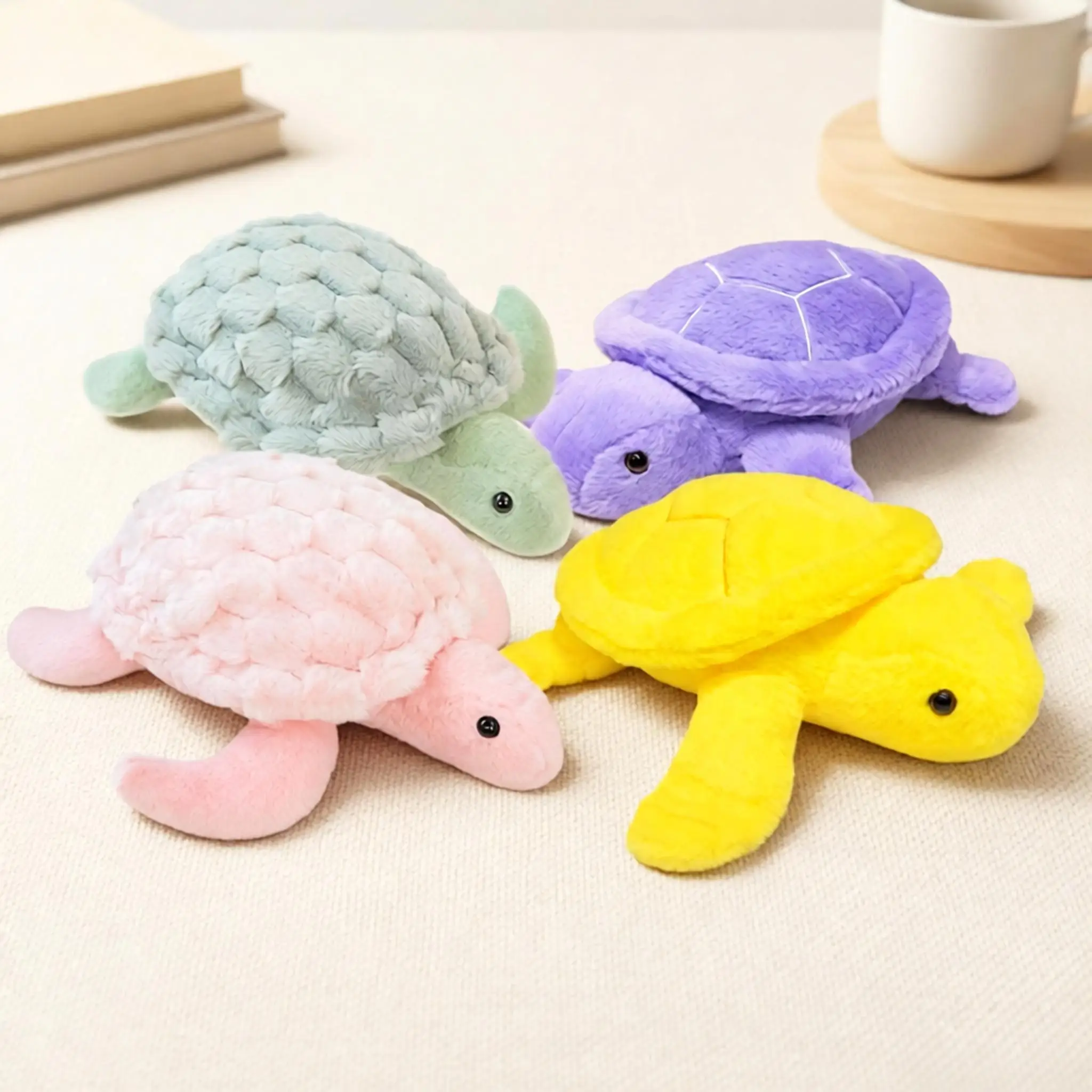 Fluffy 4 Colours Tortoise Plush Doll Stuffed Animal Toy Soft Sleeping Pillow Home Decoration Lovely Gift Boys Girls Kid Birthday