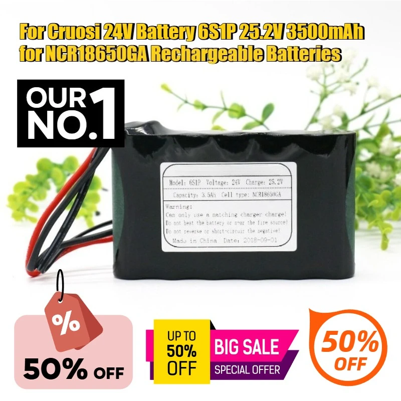 

For Cruosi NCR18650GA 24V Battery 6S1P 3500mAh Rechargeable Batteries