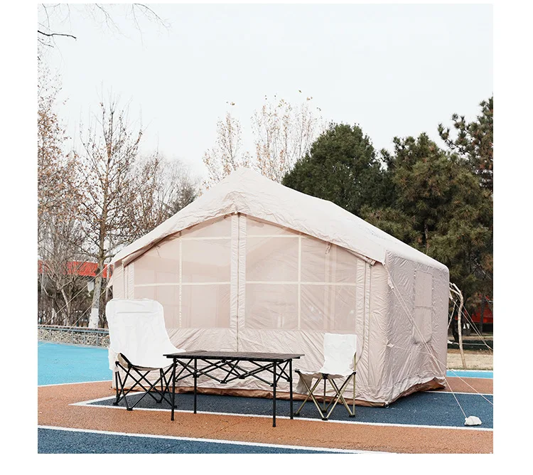 

Outdoor Four-season Double-layer Inflatable Camping Tent 7.5 Square Meters PVC/nylon, Rainproof And Warm, Fast Construction, Por