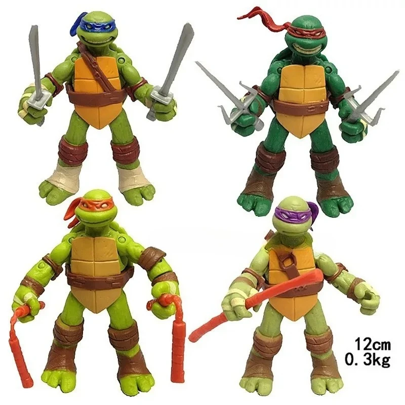 Ninja Turtles Cartoon Actionfigur, 4 Stück/Set, TMNT Figur 12cm, Figuren Mikey Raph Leonardo Do