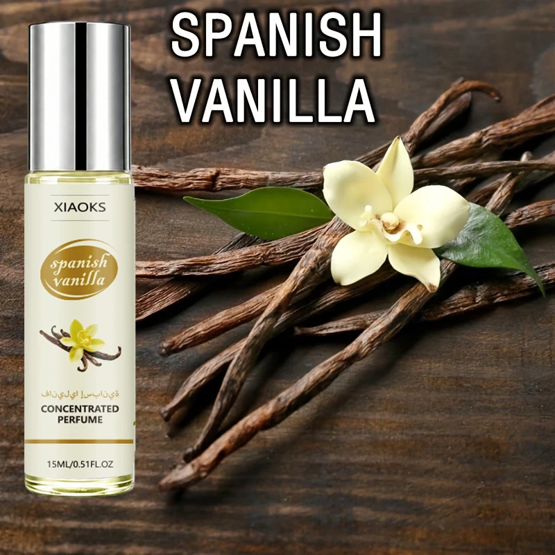 Huile parfumée à la vanille espagnole - Parfum roll-on haut de gamme spécialement conçu pour les femmes, huile parfumée concentrée longue durée 72 heures, un parfum luxueux, doux et sucré qui dégage une élégance, fabriqué avec des ingrédients de parfum sélectionnés, sans alcool, doux et non irritant, adapté à tous les types de peau, charme romantique qui attire le sexe opposé, adapté pour le jour et la nuit. C'est le cadeau idéal pour les fêtes et le meilleur choix pour offrir en cadeau, vous aidant à devenir la présence la plus remarquée lors des occasions spéciales.
