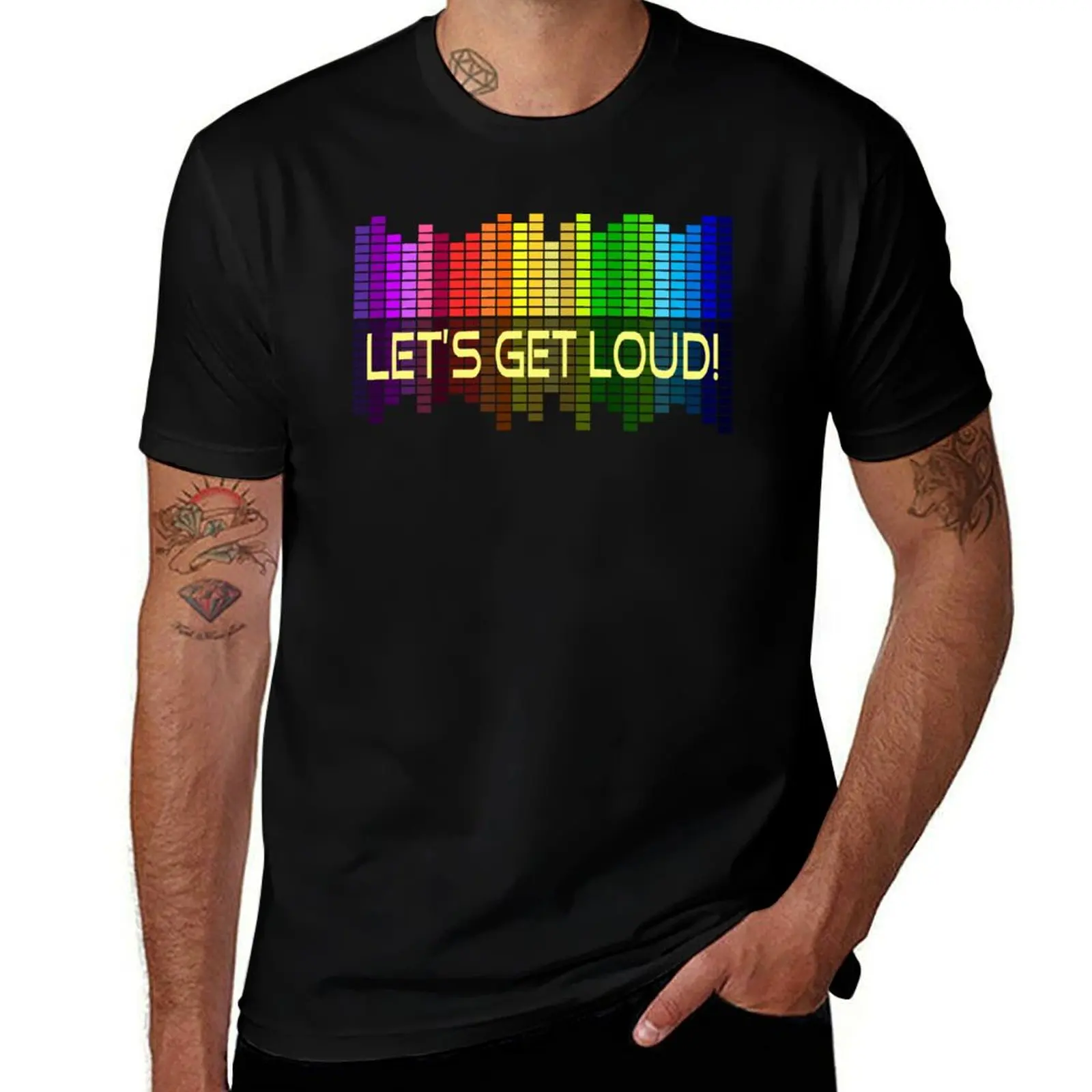 Let's get loud (music equalizer) T-Shirt Stylish Graphic Short Sleeve Top T-Shirt