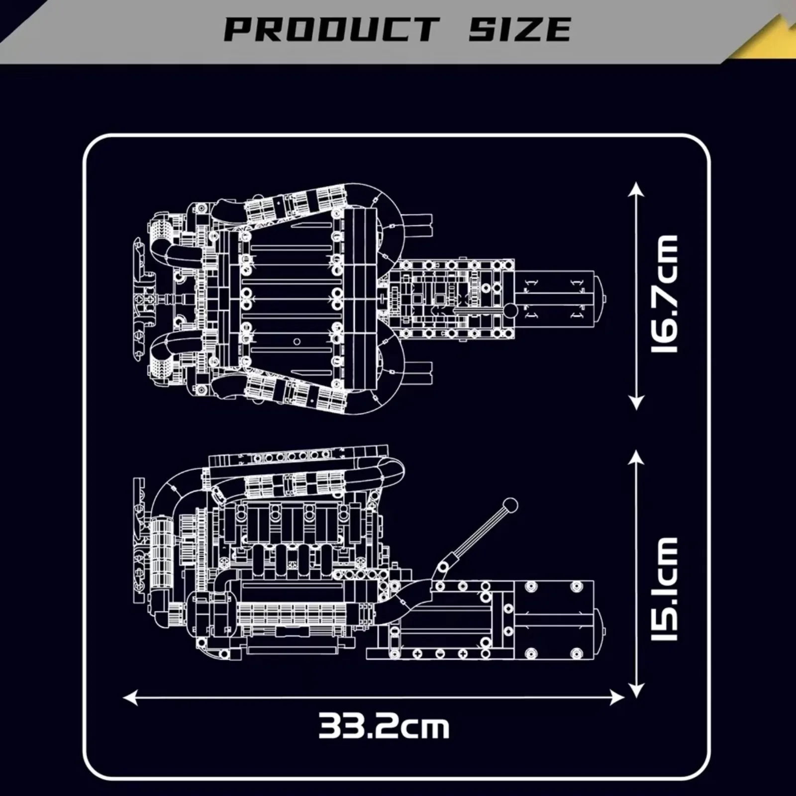 Mould King 10203 MB Merc V8 Kit de construction motorisé avec entraînement électrique, modèle de voiture technique 1169 pièces pour collectionneurs adultes
