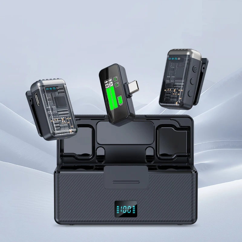 

Wireless microphone, collar clip type with charging compartment, mobile phone radio recording, noise reduction, live broadcast