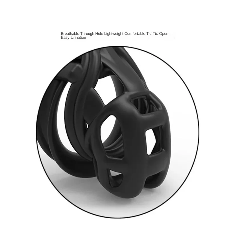 Manga de jaula de castidad masculina con anillos de resina para pene de 4 tamaños, dispositivos de jaula para pene discreto Sissy Femboy, productos para hombres y adultos