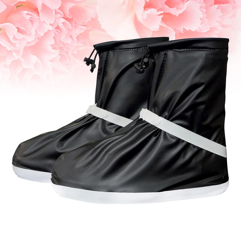 

1Pair Durable PVC Rainproof Shoe Covers Comfortable Non-Slip Sole Overshoes for Adults Size Xl Black Rainproof Shoe Covers