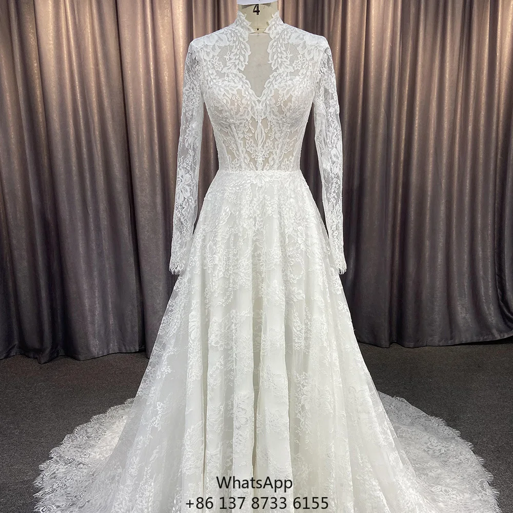 

HX21 Fairy Long Sleeve Lace Vestidos De Novia Wedding Dresses