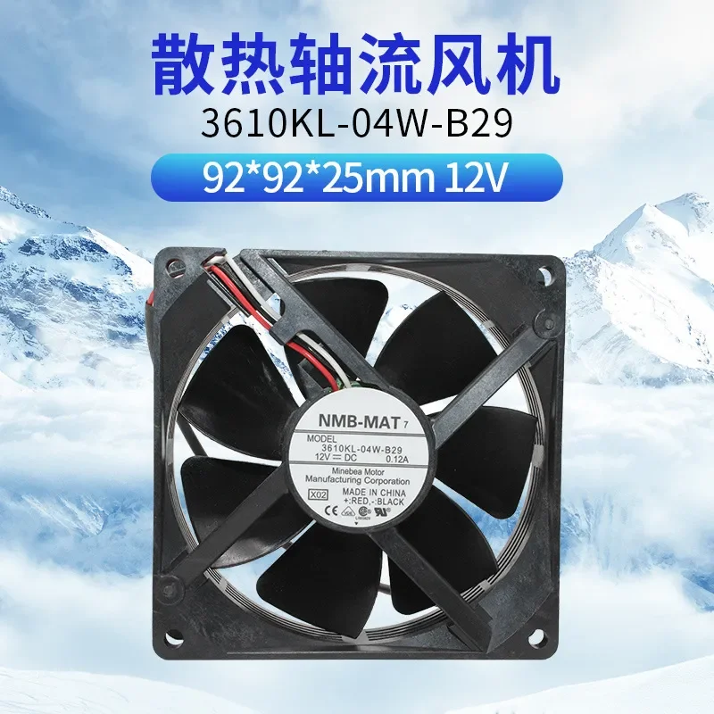 for 3610KL-04W-B29 NMB cooling fan 9025 12V 0.12A 3-wire speed sensing silent projector fan 9CM