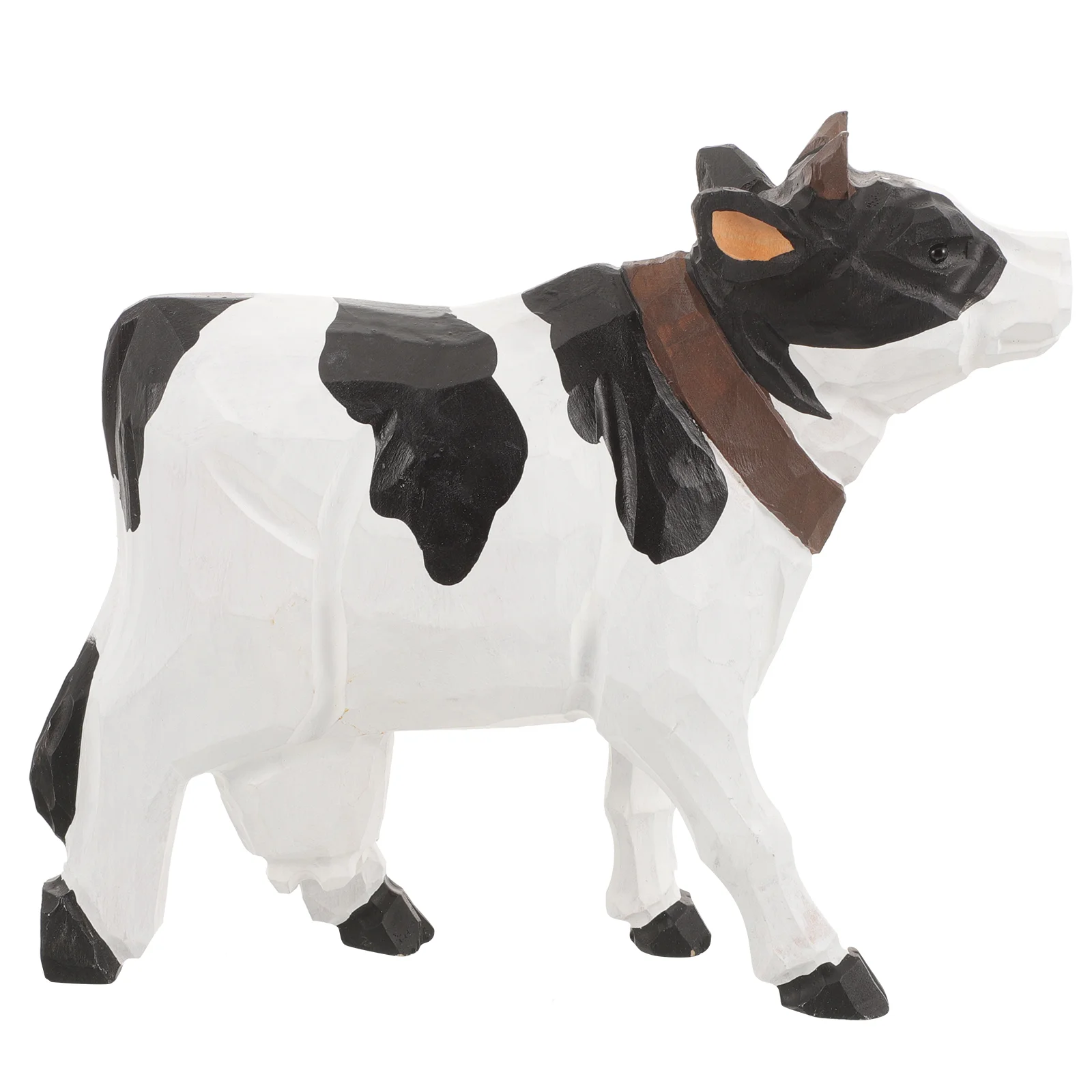 Wood Animals Adorn Tiny Ornament Desktop Decors Dairy Cow Figurines Small Household Statues