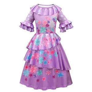 Magic House Girls Costume Princess Dress for Kids Mirabel Carnival Birthday Party Cosplay Halloween Charm Clothes Prom Gowns