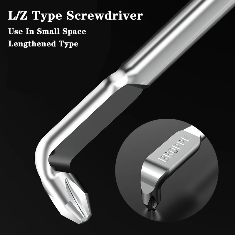 Verlängert Schraubendreher Bit Phillips/Schlitz/Hex/Torx 90-Grad Rechten Winkel Ellenbogen Magnetische Z/L typ Schraubendreher – Detail 3