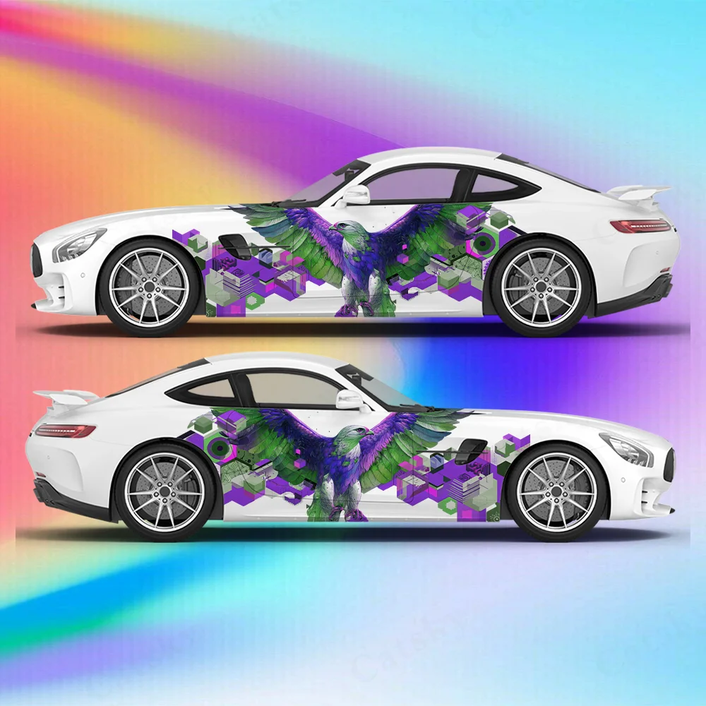

Geometric Hexagon Eagle Car Vinyl Wraps Decal Self-adhesive PVC Sticker Suitable for Trucks SUV Decoration Auto Accessories Gift