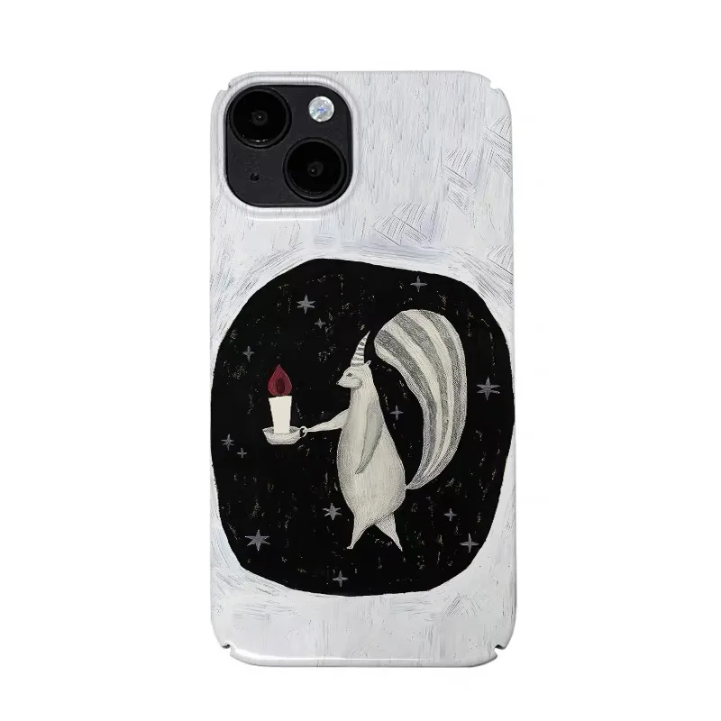 

The Little Rabbit with Black Short Candles Phone Case for IPHONE 17Air 16E 15PROMAX 14 Plus 13 12 MINI 11 XR Acrylic Phone Cover