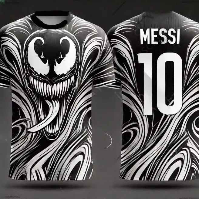 Venomo de Marvel No. 10 camiseta de fútbol de verano para niños Messi camiseta de fútbol para hombres Kit especial deportes transpirables manga corta