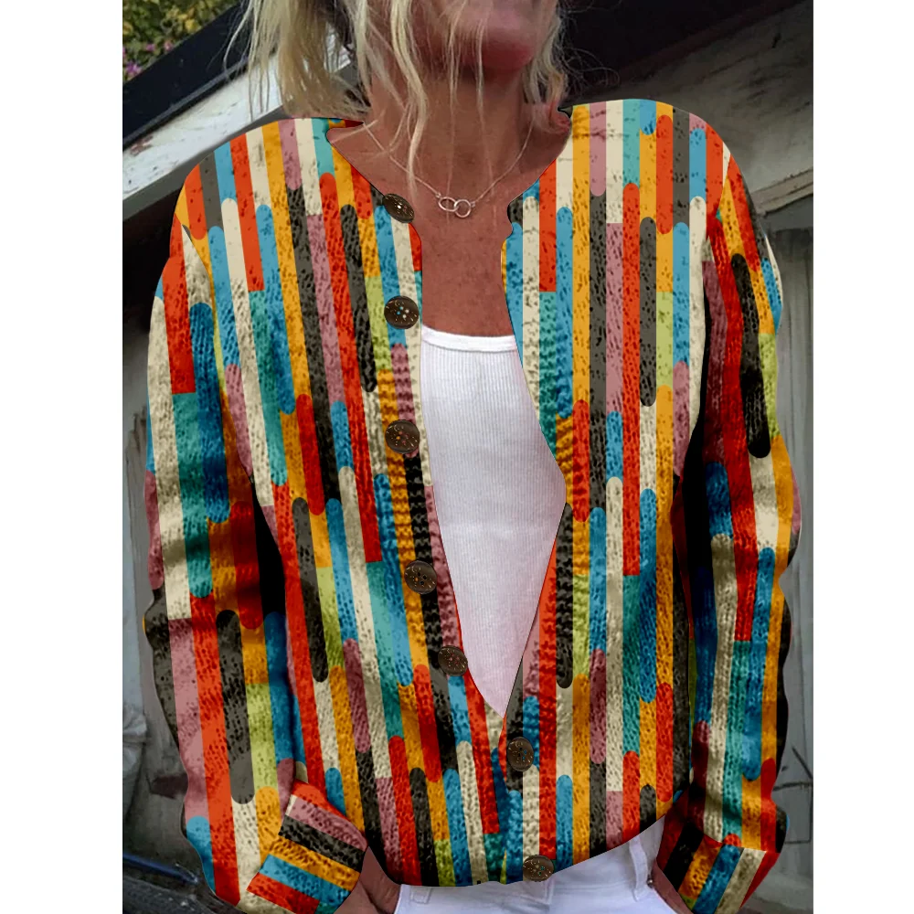 

Осень-зима вязаный кардиган свитер с геометрическим узором уличная одежда женские свитера вязаный топ повседневные крутые джемперы модные