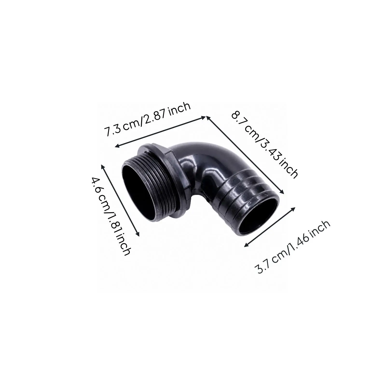 Molded Pump Outlet Adapter Plastic Elbow Fitting Threaded to Barb Hose Connector for Secure Tight Seal Water Systems