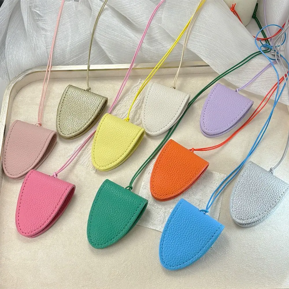 Portable PU Leather Eyeglasses Storage Bag Pendant Magnetic Durable Glasses Clip Multifunction Simple Sunglasses Pendant Clip