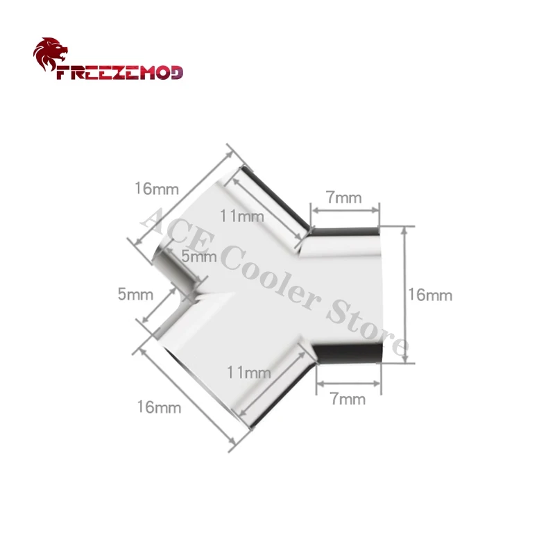 

FREEZEMOD Watercooling 3-Ways Adapter Fitting Y Shape, Black/Silver, Inner G1/4'' X3 Tee Y Connecting,