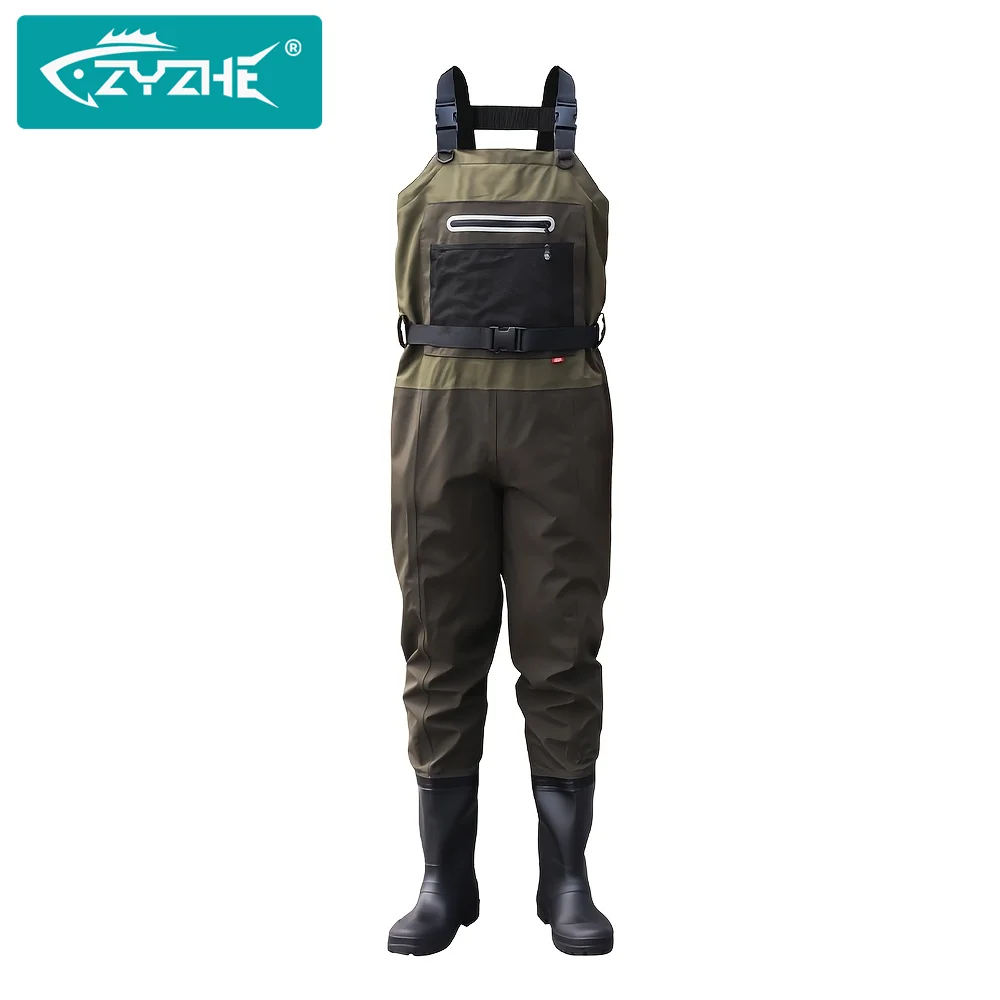 ZYZHE 1pc Fishing Waders for Men Waterproof Nylon Material Waders with Shoe Durable & Wear-Resistant Fishing Waders