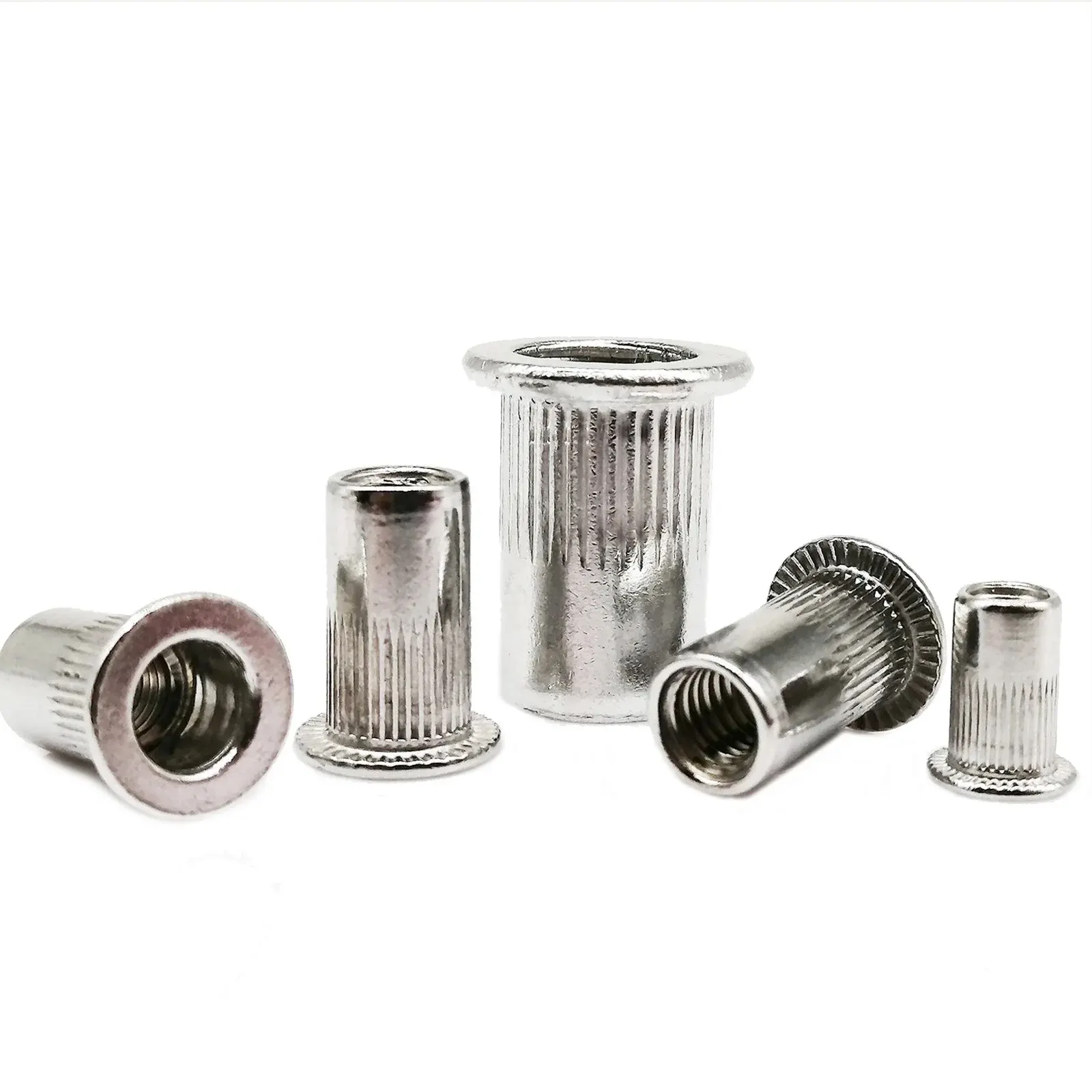 Aluminum Flat Head Rivet Nut Bind Insert Rivnut Nutsert M3 M4 M5 M6 M8 M10 M12 High Quality