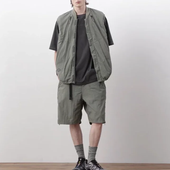 Japanese line advanced wrinkle technology quick-drying fabric built-in finishing pocket fishing mountaineering vest