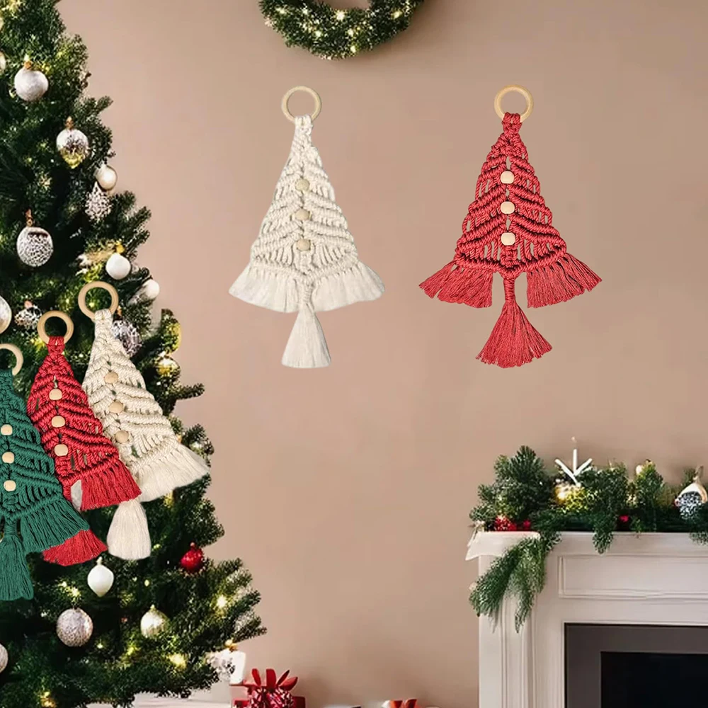 

3pcs/set Woven Christmas Tree Kit Wall Hanging Ornaments Christmas Craft Gift Kit for Family Friends Holiday Gifts
